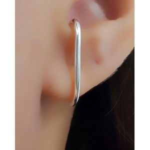 Brinco Ear Hook Liso Prata 925