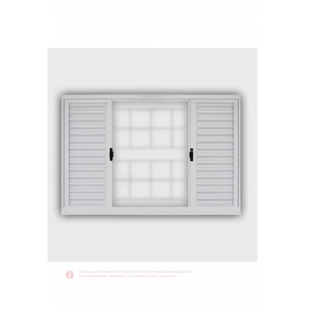 janela veneziana quadrada branca 1,00x,150 vitralfer