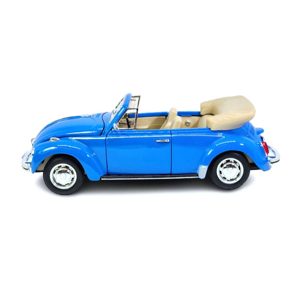 Miniatura Volkswagen Fusca Beetle Azul Claro Welly 1/24