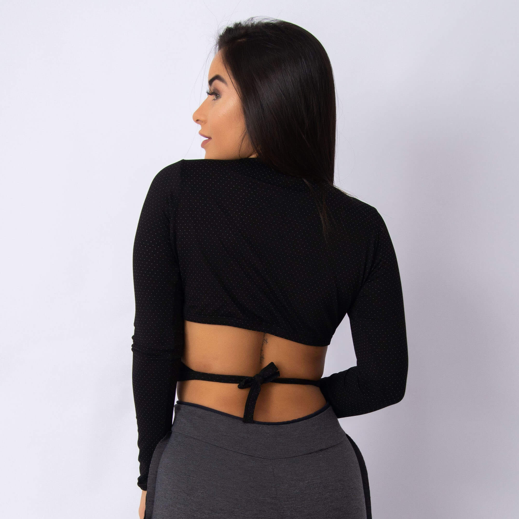 Cropped Drill Black