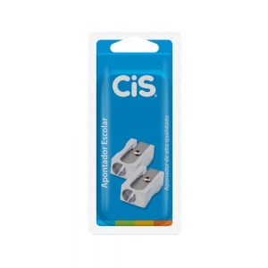 Apontador de Metal Cis S2217 com 01 Furo embalagem com 2 unidades