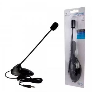 Microfone de Mesa Knup KP-903 Haste Flexivel Preto