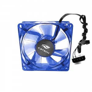 Ventilador Cooler Fan C3Tech 12V  8x8cm Led Azul
