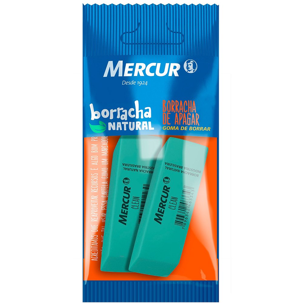 Borracha Mercur Clean Verde com 2 unidades