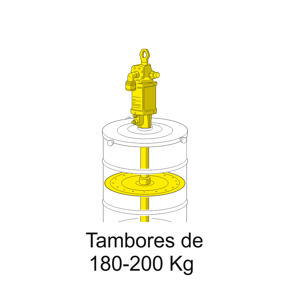 Propulsora Pneumática para Graxa 10 Kg/min para Tambor 180/220 Kg - 116F/401 Raasm