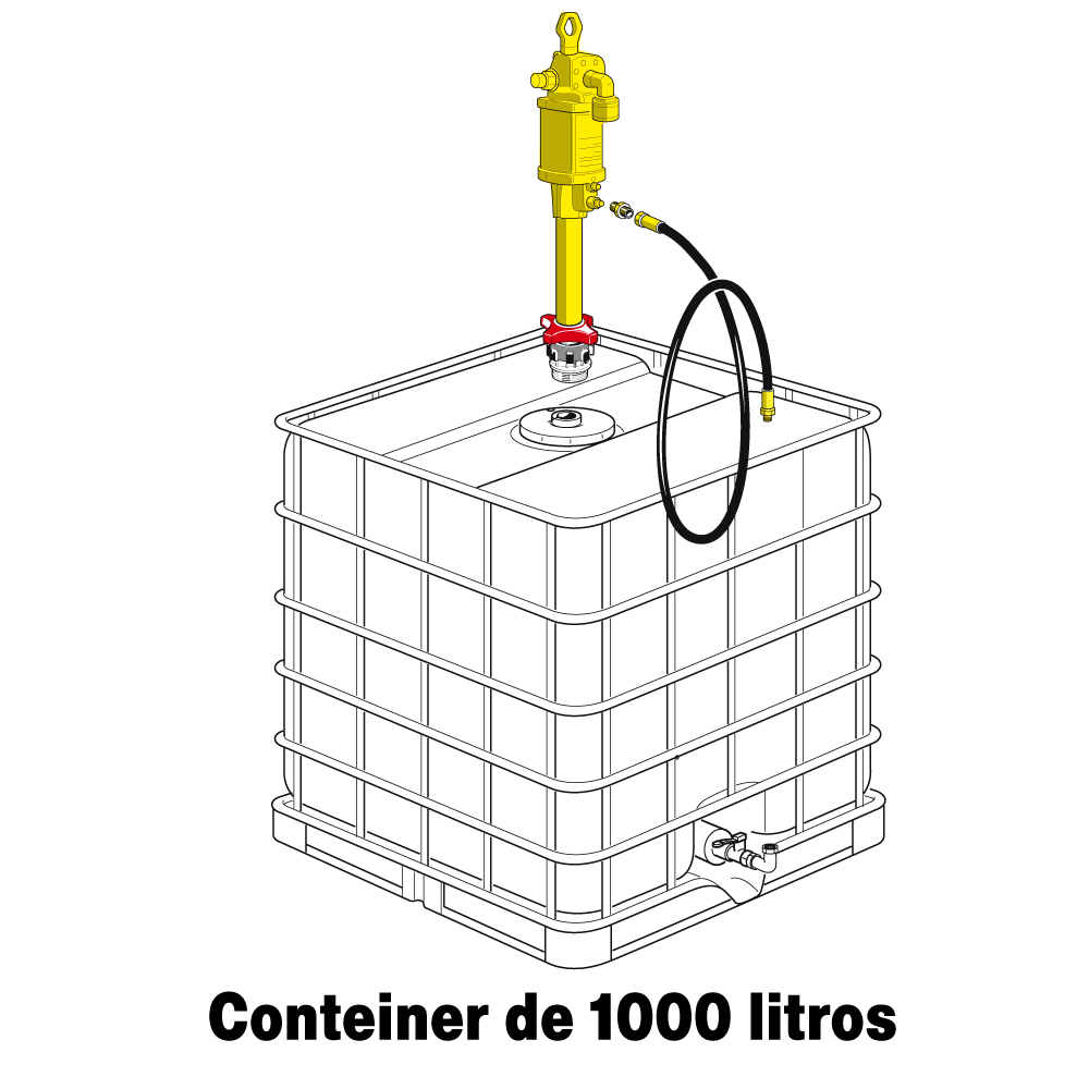 Propulsora Pneumática para Óleo e Similares R. 7:1 30 l/min para Contêiner IBC 1000 litros - 92C/71 Raasm