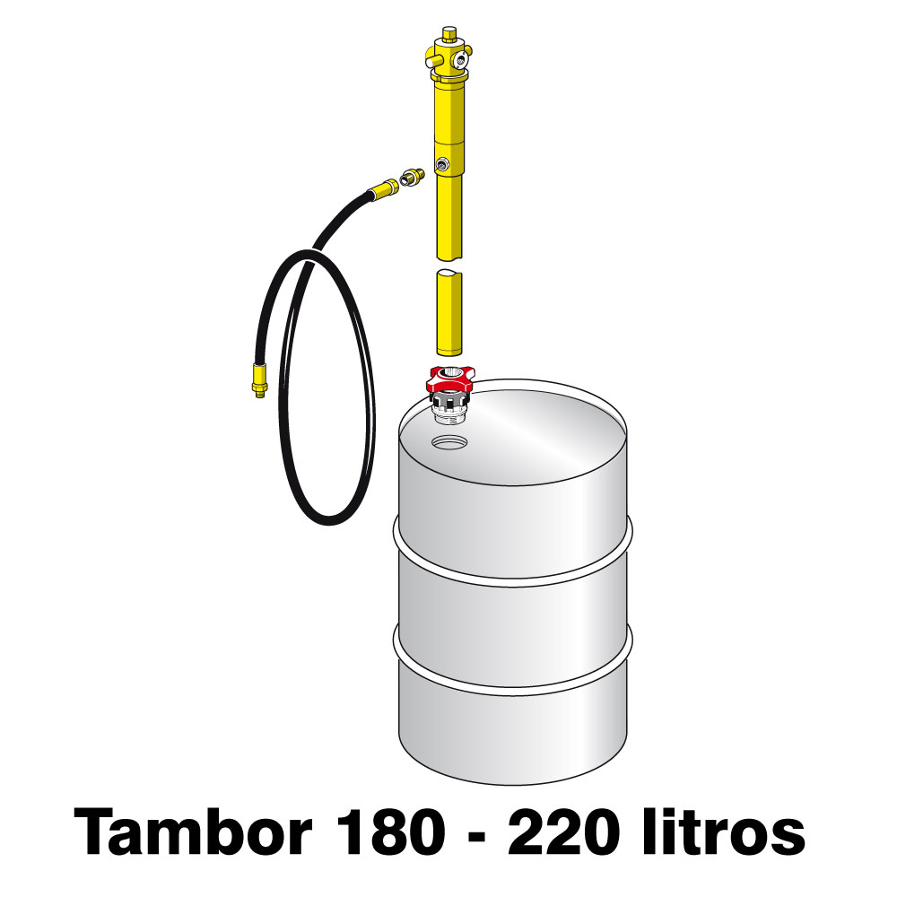 Propulsora Pneumática para Óleo e Similares R. 1:1 40 l/min para Tambor 200 litros - 33196 Raasm