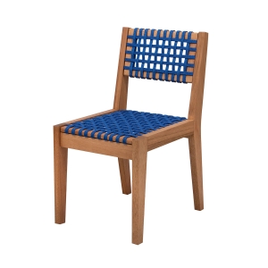 Cadeira Tie Madeira Maciça Corda Azul