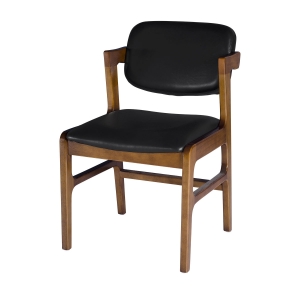 Cadeira para Sala de Jantar Assento e Encosto Estofado Certitude Castanho cor Preto
