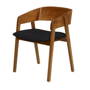 Cadeira Contemporanea Encosto em madeira Assento Estofado