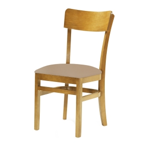 Cadeira Portugal Madeira Maciça Assento Estofado Mel Bege