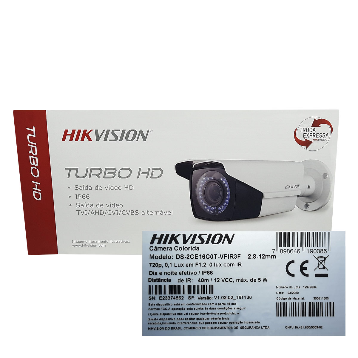 Câmera Bullet Varifocal 1MP HD 4x1 Ira 40Mts Hikvision