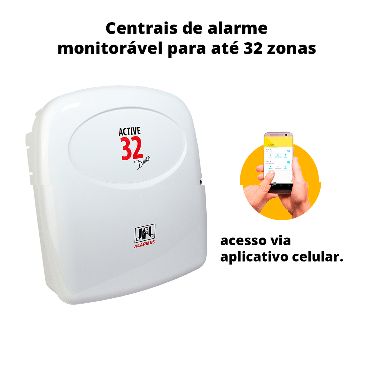 Central De Alarme Monitorável Active 32 Duo JFL 32 Zonas