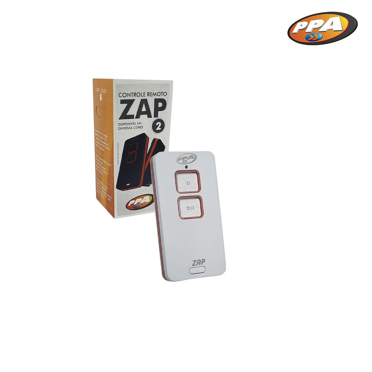Controle Remoto Para Portão PPA ZAP 2 Branco e Vermelho