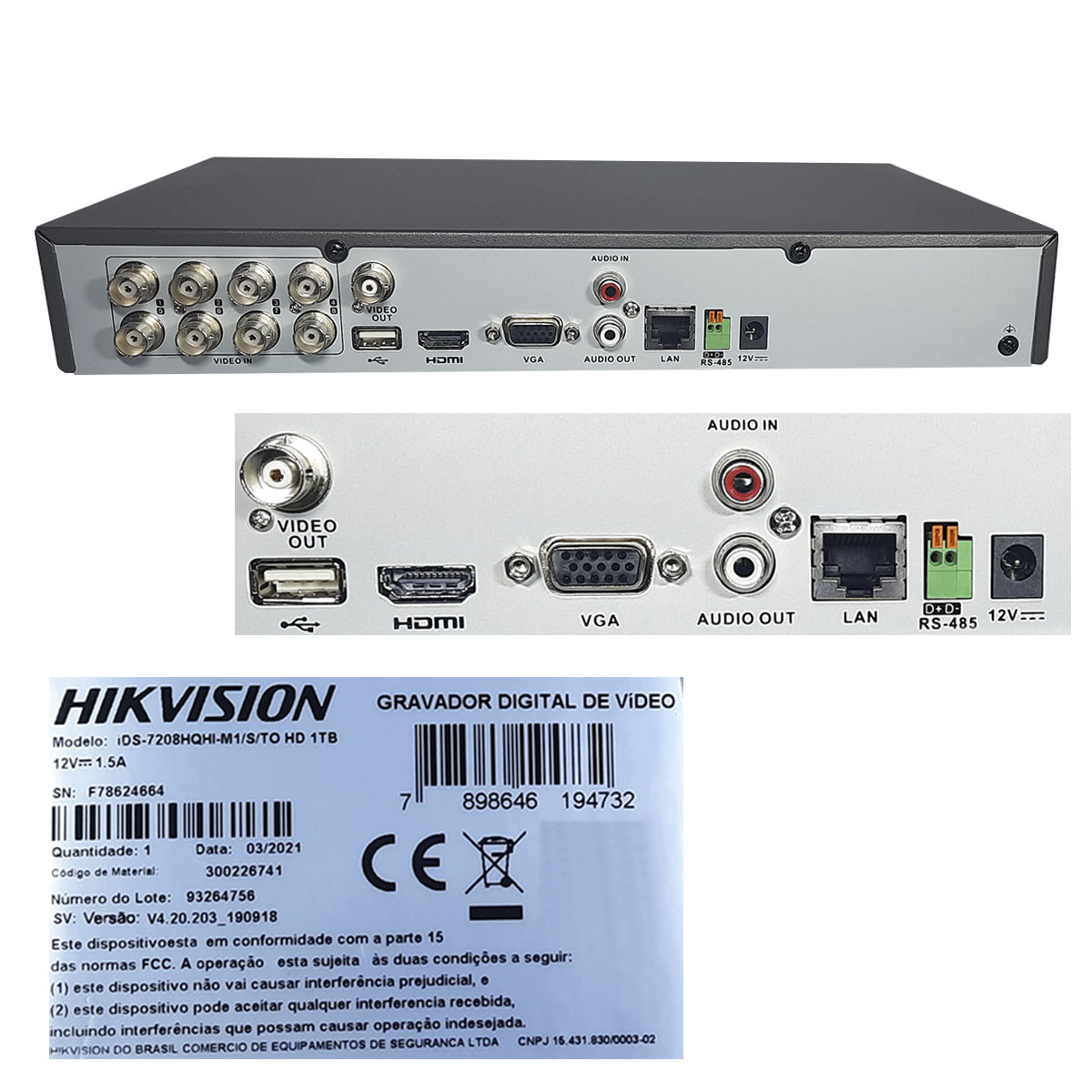 DVR Gravador Hikvision 8 Canais 4MP Turbo HD AcuSense 5 em 1