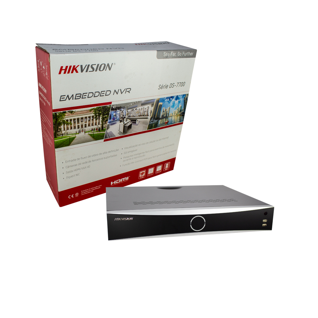 NVR Hikvision 32 Canais IP 4k 16 Poe Acusense Inteligente