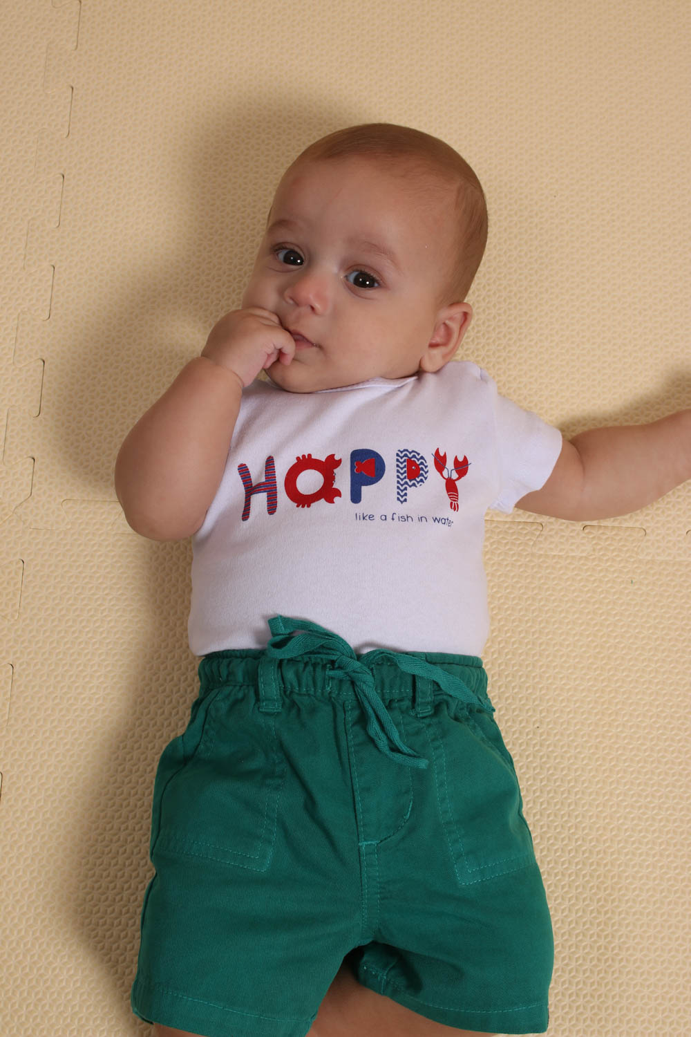 Bermuda bebê sarja color com cadarço - Lápis de Cor - Moda Infantil