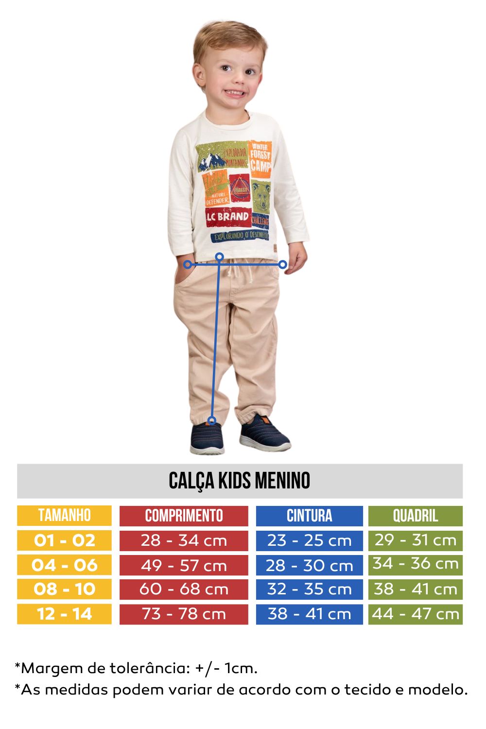 Calça infantil sarja color bolsos embutidos  - Lápis de Cor - Moda Infantil