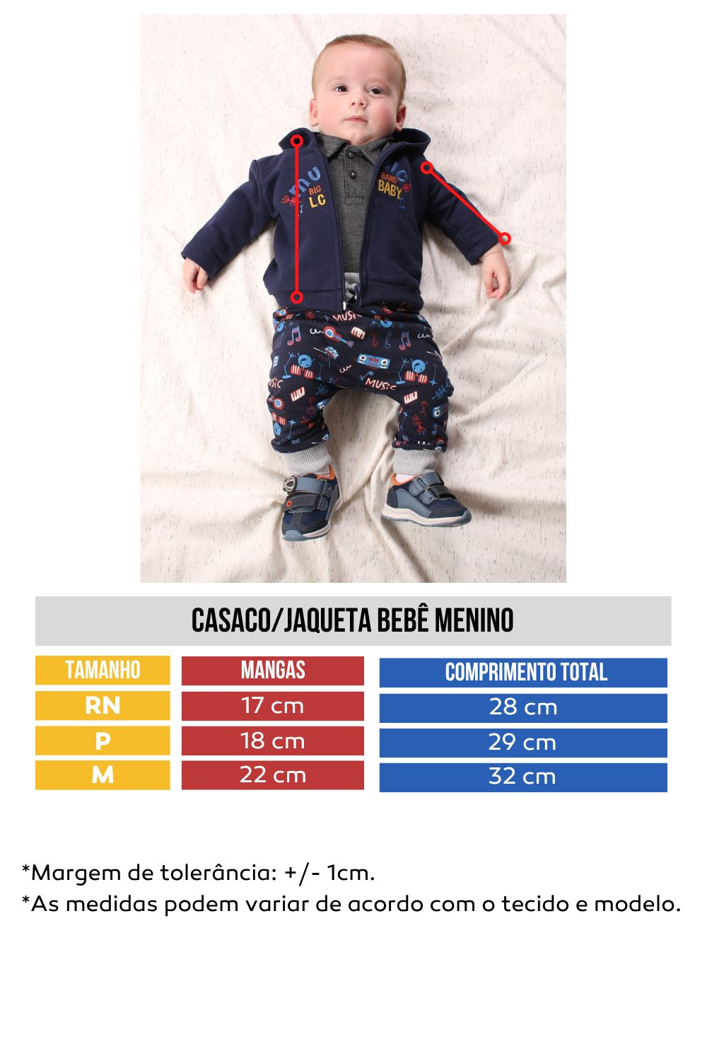 Casaco Bebê Com Bolsos e Capuz  - Lápis de Cor - Moda Infantil