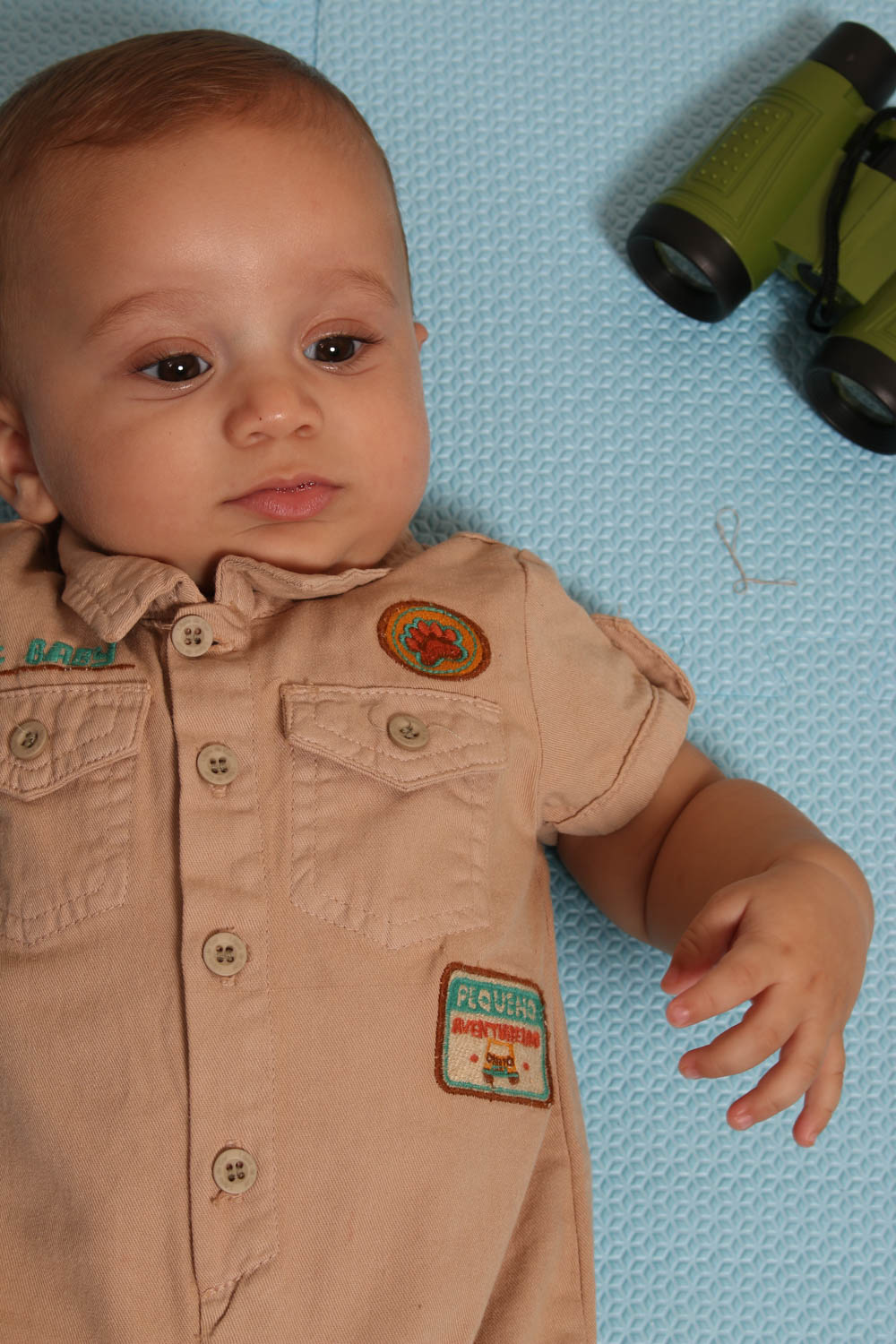 Pimpão bebê sarja fantasia safari com bordado  - Lápis de Cor - Moda Infantil