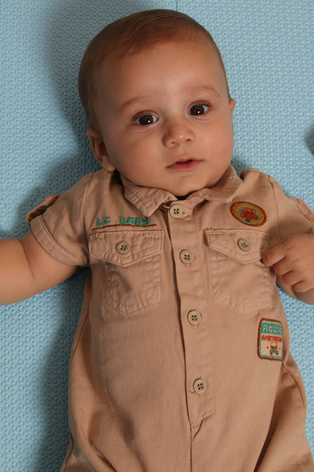 Pimpão bebê sarja fantasia safari com bordado  - Lápis de Cor - Moda Infantil