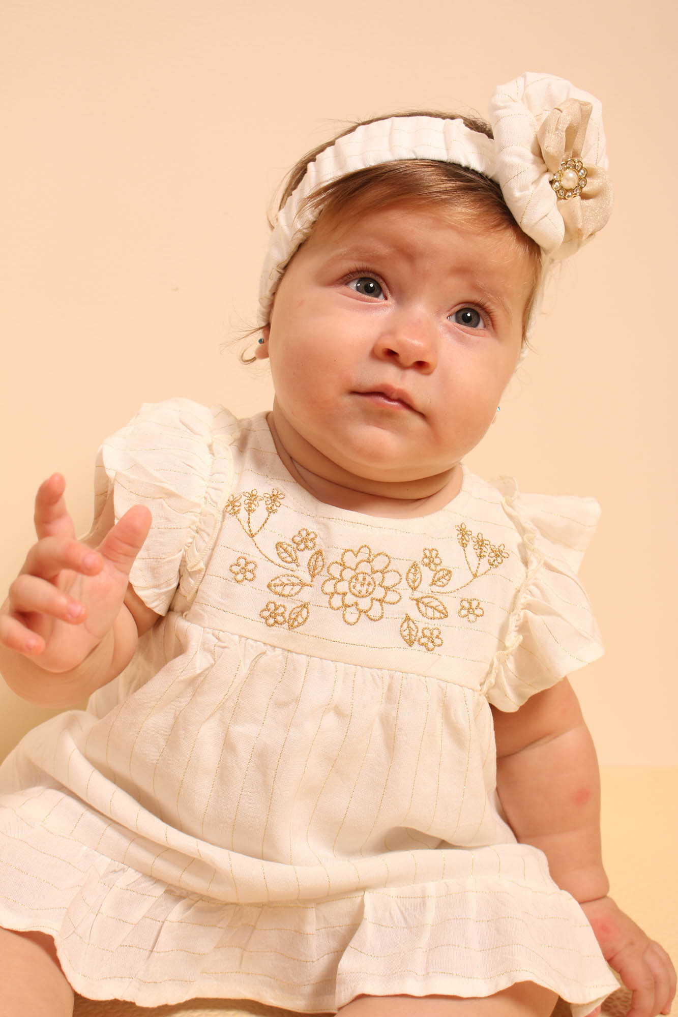 Vestido bebê listrado lurex - Lápis de Cor - Moda Infantil