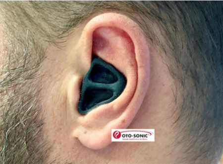 Tampão de silicone para orelha sob medida