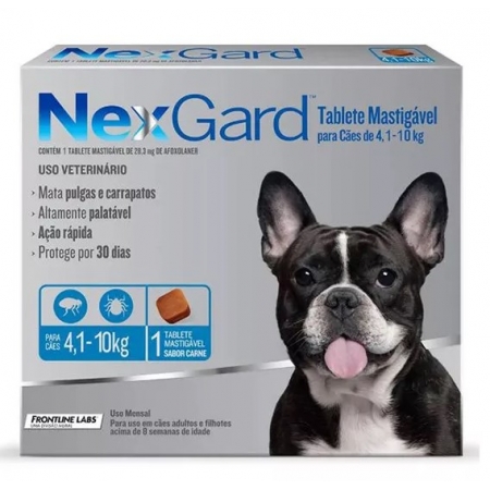 Antipulgas e Carrapatos NG para Cães 4,1 à 10kg 1 Comprimido