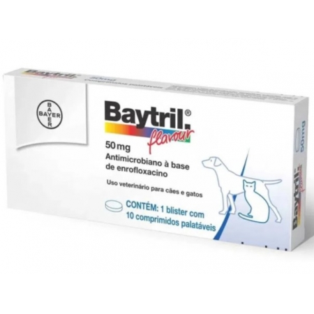 Baytril Flavour Bayer 50mg para Cães
