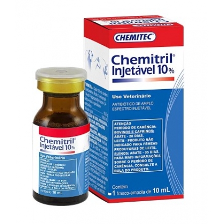 Chemitril 10% Enrofloxacina para Bovinos, Suínos e Caprinos