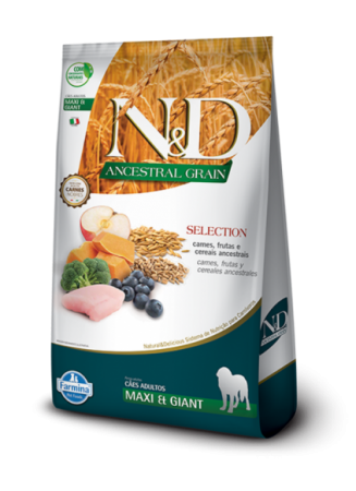 Ração Farmina N&D Ancestral Grain Formula Carnes Frutas e Cereais para Cães Adultos Maxi Giant
