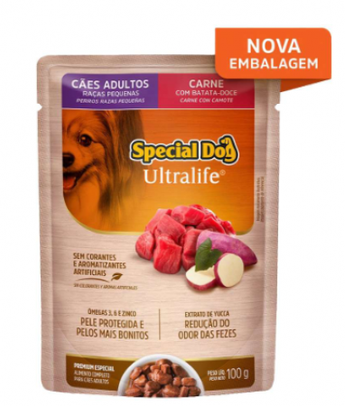 Ração Úmida Special Dog Sachê Para Cães Adultos Raças Pequenas Sabor Carne
