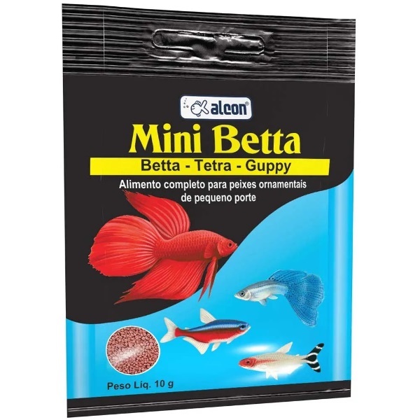 Alimento Alcon Mini Betta para Peixes Pequeno Porte