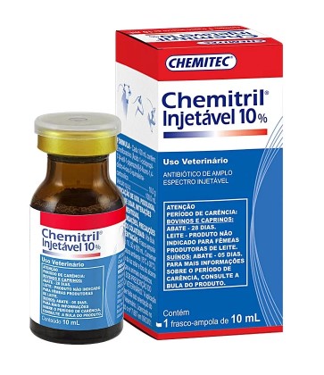 Chemitril 10% Enrofloxacina para Bovinos, Suínos e Caprinos