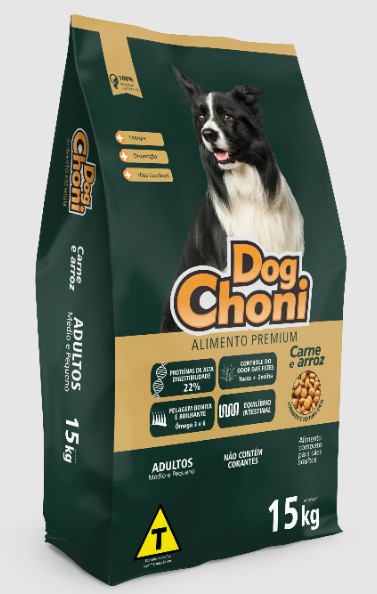 Ração DogChoni Premium Adulto Carne e Arroz