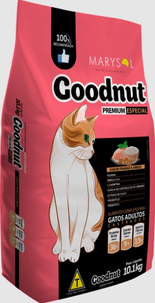 Ração Goodnut Premium Para Gatos Castrados Sabor Frango e Arroz