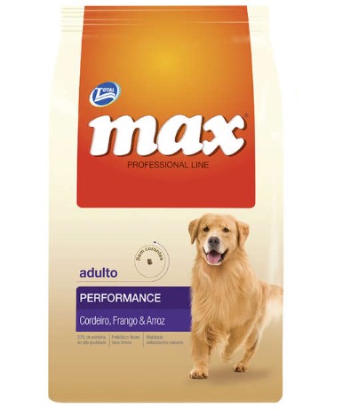 Ração Max Professional Line Cães Adultos Cordeiro, Frango e Arroz