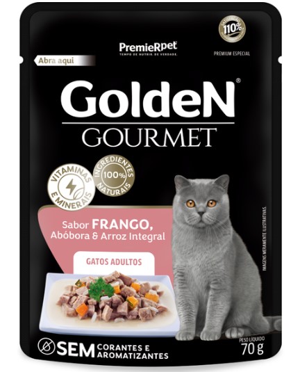 Ração Úmida PremieR Pet Golden Gourmet Frango para Gatos Adultos - 70 g