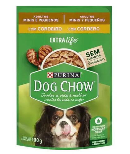 Ração Úmida Purina Dog Chow Sachê Para Adultos Pequeno Porte Sabor Cordeiro