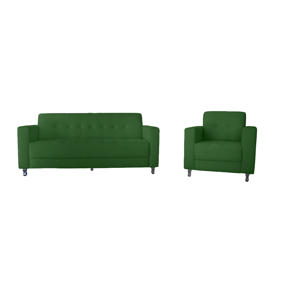 Kit Sofa + Poltrona Elegance Suede Verde - AM Interiores