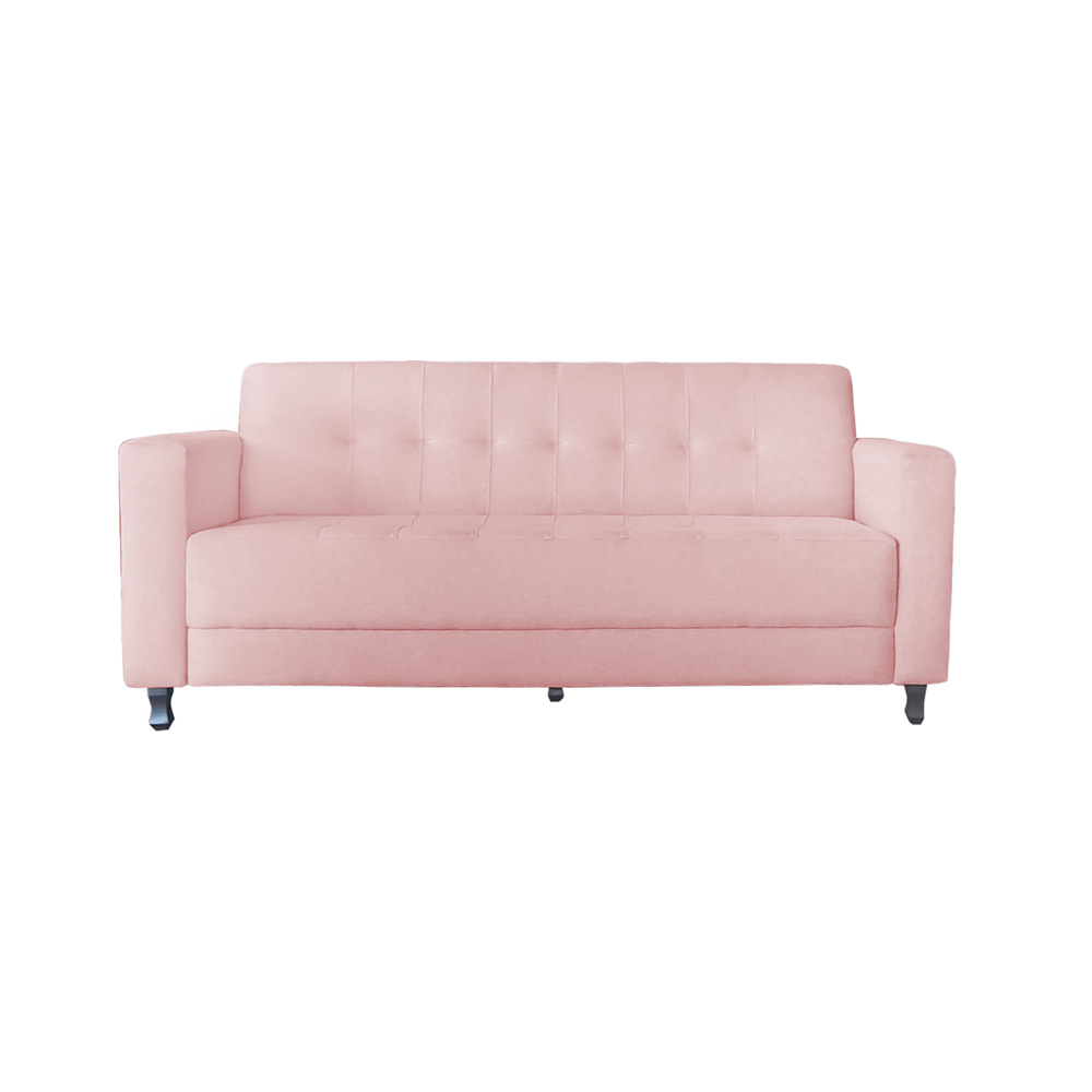 Sofa Elegance Suede Rosa Bebe - AM Interiores