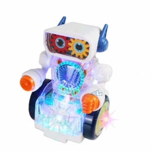 Robô Com Luz e Som Transparente Com Engrenagem