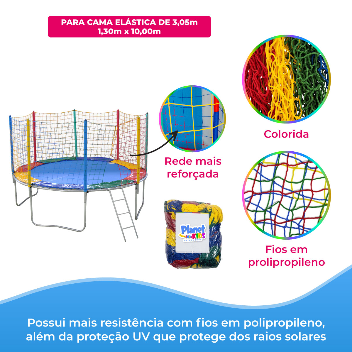 Cama Elástica 3,05m Premium Lona Preta Planet Kids Brinquedos