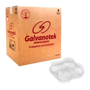 Caixa Embalagem Transparente para 4 Doces G15 Galvanotek 100und - Foto 0