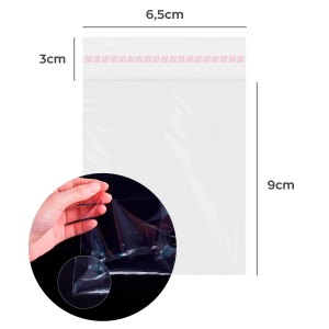 Saco Plástico PP Transparente 6,5x9cm Adesivado 1000und
