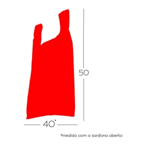 Sacola Plástica Alça Vermelha 40x50cm 4 Micras 500und