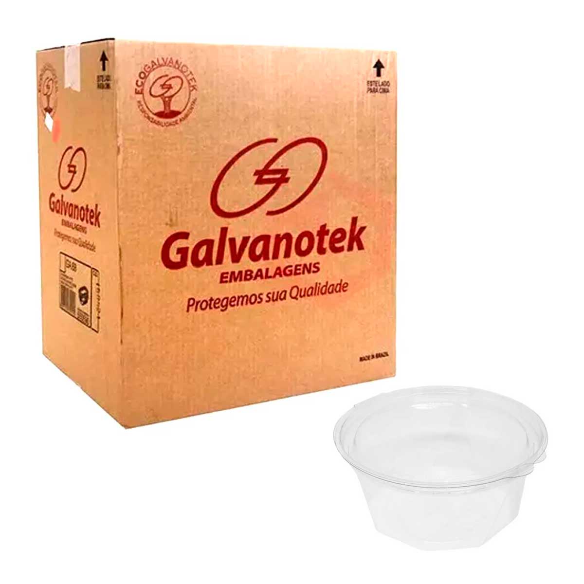 Caixa Embalagem Articulada Redonda G775D Galvanotek 750ml 200und - Foto 0