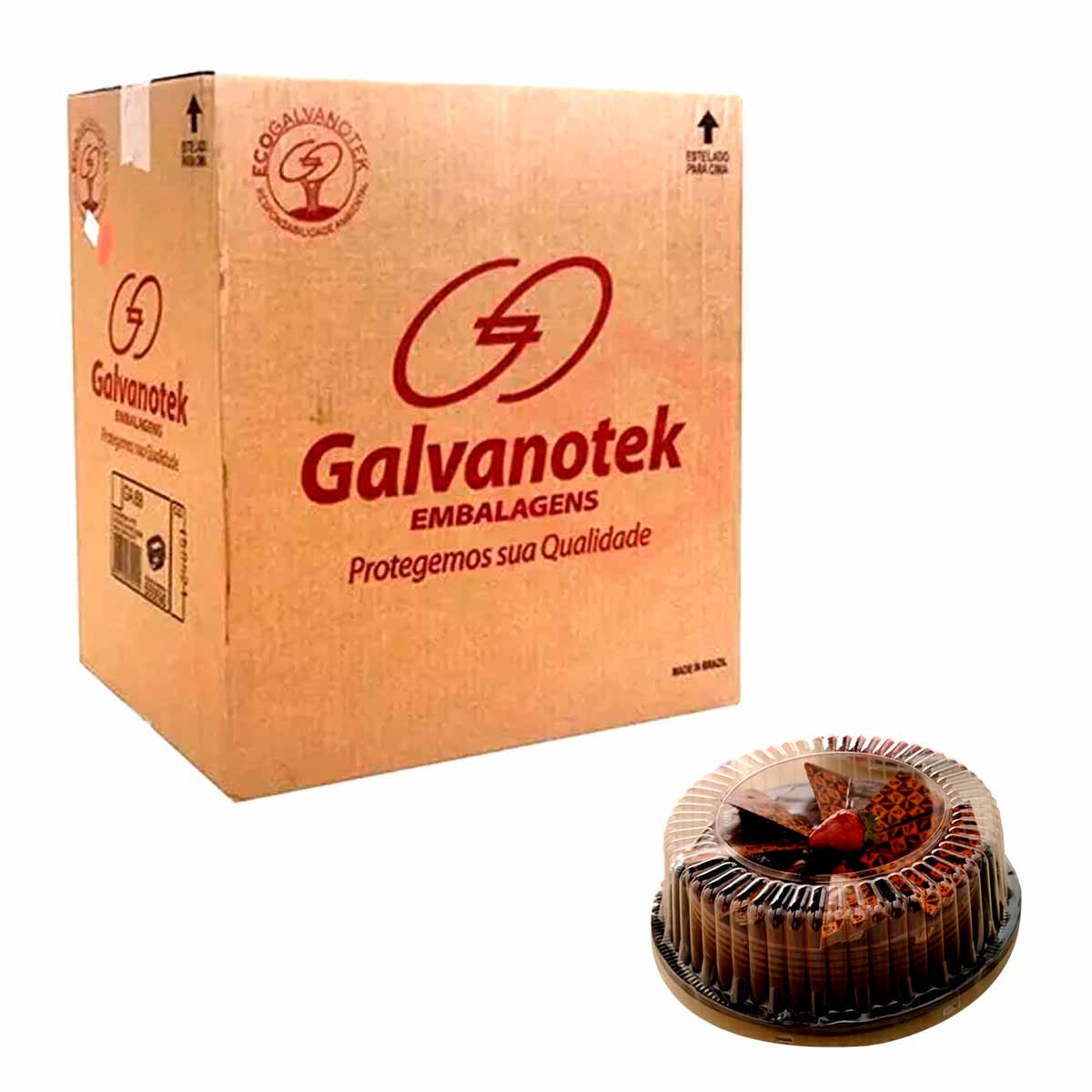 Caixa Embalagem Torta Baixa Preta G37MB Galvanotek 1200g 100und - Foto 0