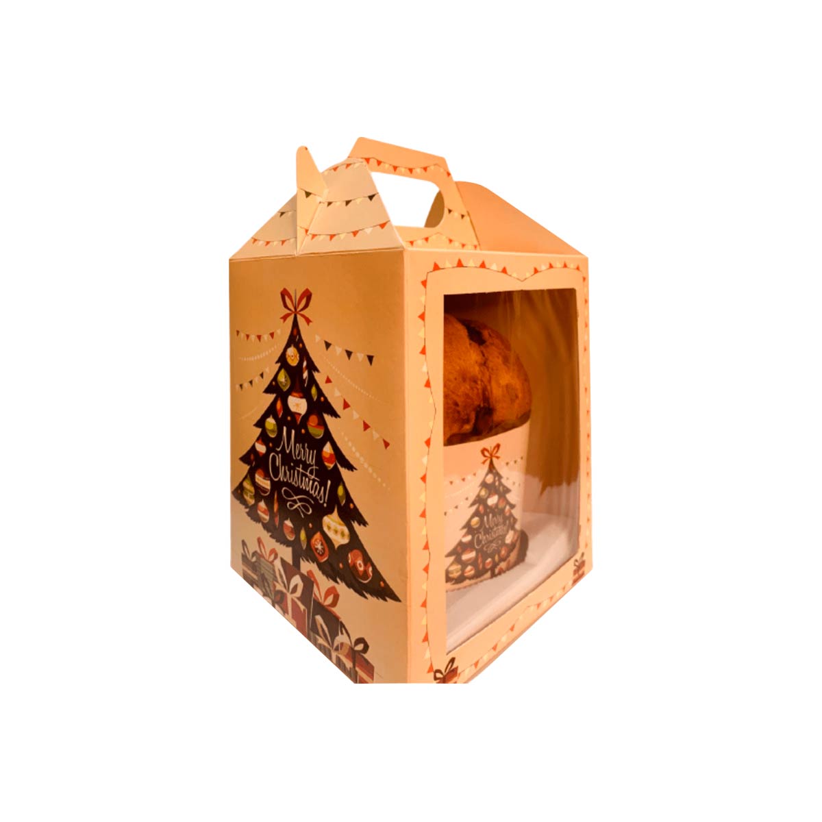 Caixa Panetone Árvore de Natal 500gr - Decorações | Embalagem Fácil