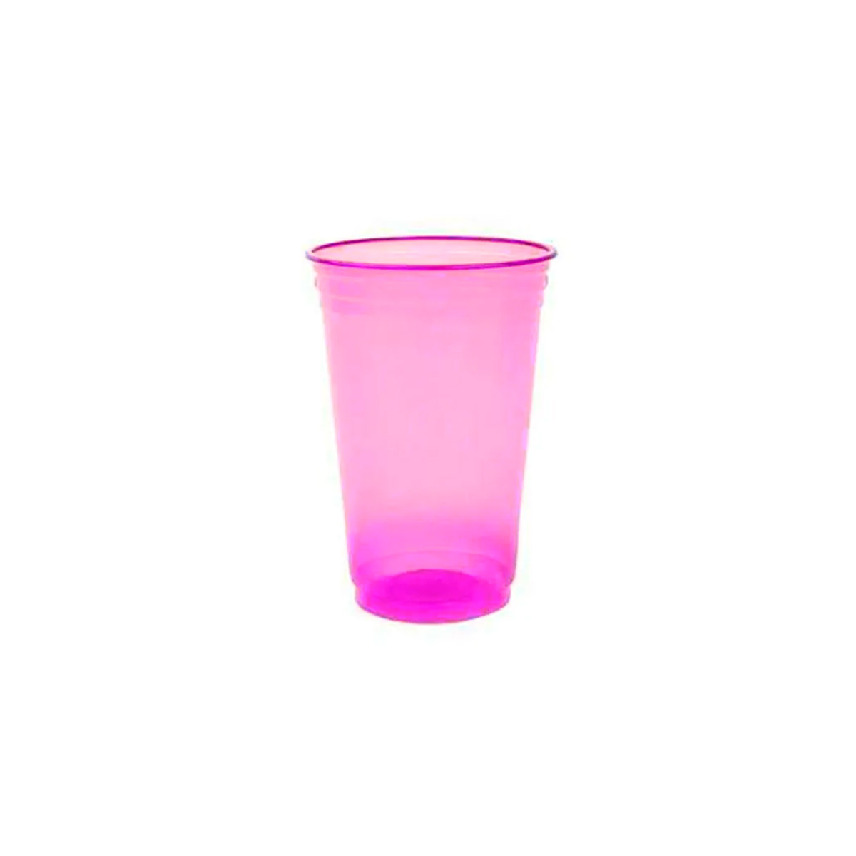 Copo Plástico Rosa Neon 330ml Rioplastic 25und - Foto 0
